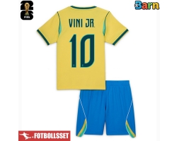 Brasilien Vinicius Junior #10 Hemmatröja Barn VM 2026 Kortärmad (+ Korta byxor)