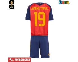 Spanien Lamine Yamal #19 Hemmatröja Barn VM 2026 Kortärmad (+ Korta byxor)