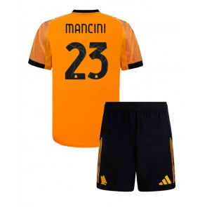 AS Roma Gianluca Mancini #23 Bortatröja Barn 2025-26 Kortärmad (+ Korta byxor)