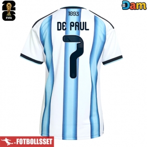 Argentina Rodrigo De Paul #7 Hemmatröja Dam VM 2026 Kortärmad