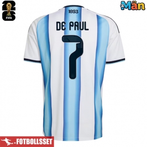 Argentina Rodrigo De Paul #7 Hemmatröja VM 2026 Kortärmad