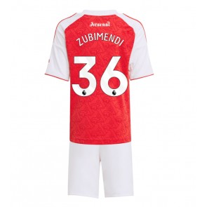Arsenal Martin Zubimendi #36 Hemmatröja Barn 2025-26 Kortärmad (+ Korta byxor)