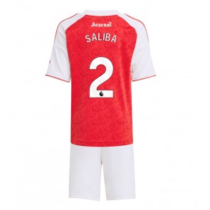 Arsenal William Saliba #2 Hemmatröja Barn 2025-26 Kortärmad (+ Korta byxor)