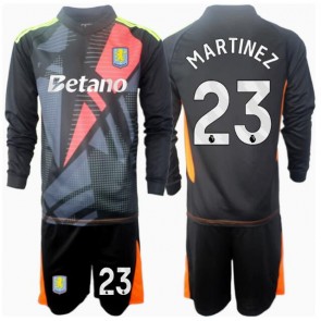 Aston Villa Emiliano Martinez #23 Målvakt Bortatröja Barn 2024-25 Långärmad (+ Korta byxor)