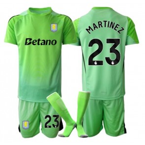 Aston Villa Emiliano Martinez #23 Målvakt Bortatröja Barn 2025-26 Kortärmad (+ Korta byxor)