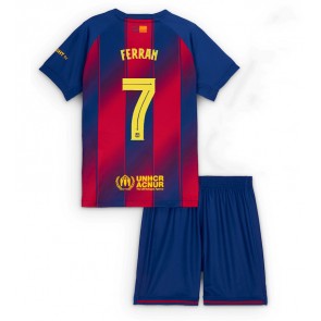 Barcelona Ferran Torres #7 Hemmatröja Barn 2025-26 Kortärmad (+ Korta byxor)