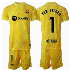 Barcelona Ter Stegen #1 Målvakt Hemmatröja Barn 2024-25 Kortärmad (+ Korta byxor)
