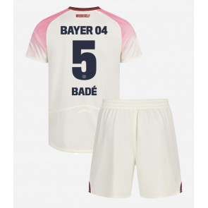 Bayer Leverkusen Loic Bade #5 Bortatröja Barn 2025-26 Kortärmad (+ Korta byxor)
