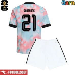 Belgien Timothy Castagne #21 Bortatröja Barn VM 2026 Kortärmad (+ Korta byxor)