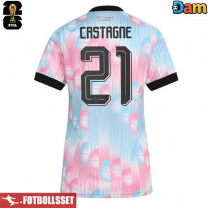 Belgien Timothy Castagne #21 Bortatröja Dam VM 2026 Kortärmad