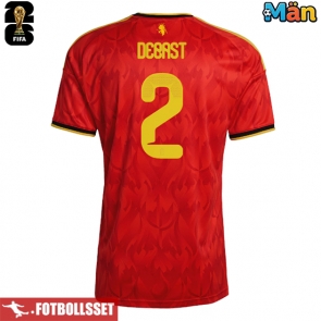 Belgien Zeno Debast #2 Hemmatröja VM 2026 Kortärmad