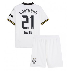Borussia Dortmund Donyell Malen #21 Tredje Tröja Barn 2024-25 Kortärmad (+ Korta byxor)