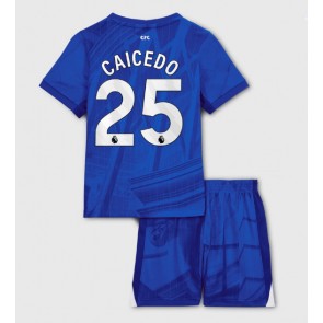 Chelsea Moises Caicedo #25 Hemmatröja Barn 2025-26 Kortärmad (+ Korta byxor)