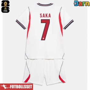 England Bukayo Saka #7 Hemmatröja Barn VM 2026 Kortärmad (+ Korta byxor)