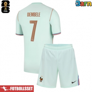 Frankrike Ousmane Dembele #7 Bortatröja Barn VM 2026 Kortärmad (+ Korta byxor)