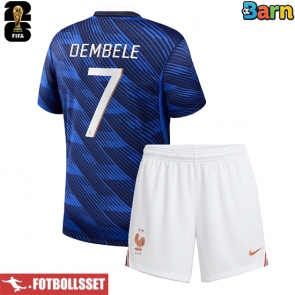 Frankrike Ousmane Dembele #7 Hemmatröja Barn VM 2026 Kortärmad (+ Korta byxor)
