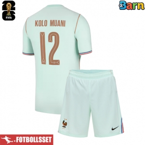 Frankrike Randal Kolo Muani #12 Bortatröja Barn VM 2026 Kortärmad (+ Korta byxor)