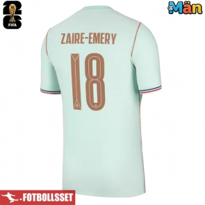 Frankrike Warren Zaire-Emery #18 Bortatröja VM 2026 Kortärmad