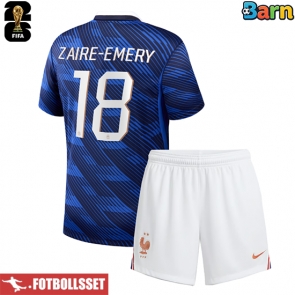 Frankrike Warren Zaire-Emery #18 Hemmatröja Barn VM 2026 Kortärmad (+ Korta byxor)
