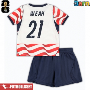 Förenta stater Timothy Weah #21 Hemmatröja Barn VM 2026 Kortärmad (+ Korta byxor)