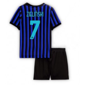 Inter Milan Piotr Zielinski #7 Hemmatröja Barn 2025-26 Kortärmad (+ Korta byxor)