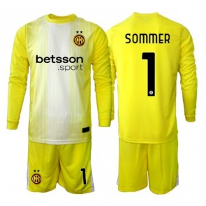 Inter Milan Yann Sommer #1 Målvakt Bortatröja Barn 2025-26 Långärmad (+ Korta byxor)