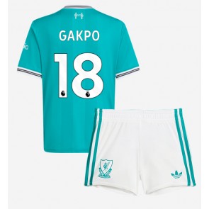 Liverpool Cody Gakpo #18 Tredje Tröja Barn 2025-26 Kortärmad (+ Korta byxor)
