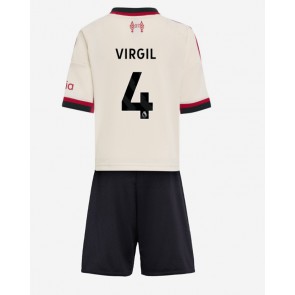 Liverpool Virgil van Dijk #4 Bortatröja Barn 2025-26 Kortärmad (+ Korta byxor)