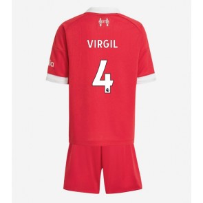 Liverpool Virgil van Dijk #4 Hemmatröja Barn 2025-26 Kortärmad (+ Korta byxor)