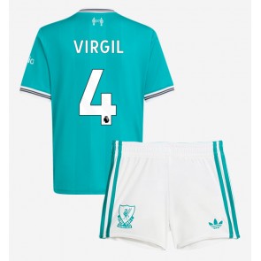 Liverpool Virgil van Dijk #4 Tredje Tröja Barn 2025-26 Kortärmad (+ Korta byxor)