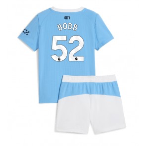 Manchester City Oscar Bobb #52 Hemmatröja Barn 2025-26 Kortärmad (+ Korta byxor)