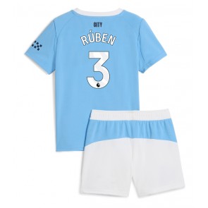 Manchester City Ruben Dias #3 Hemmatröja Barn 2025-26 Kortärmad (+ Korta byxor)