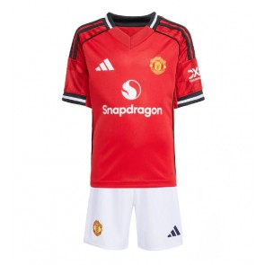 Manchester United Hemmatröja Barn 2025-26 Kortärmad (+ Korta byxor)
