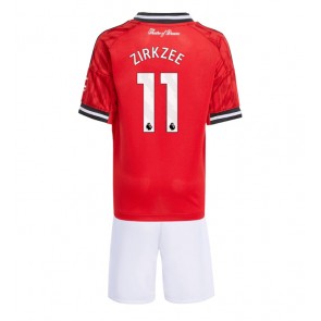 Manchester United Joshua Zirkzee #11 Hemmatröja Barn 2025-26 Kortärmad (+ Korta byxor)