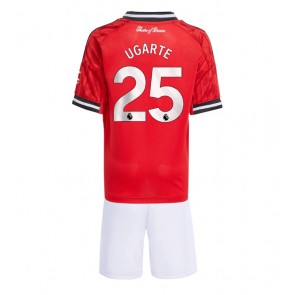Manchester United Manuel Ugarte #25 Hemmatröja Barn 2025-26 Kortärmad (+ Korta byxor)