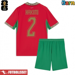 Marocko Achraf Hakimi #2 Hemmatröja Barn VM 2026 Kortärmad (+ Korta byxor)