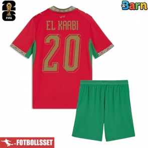 Marocko Ayoub El Kaabi #20 Hemmatröja Barn VM 2026 Kortärmad (+ Korta byxor)