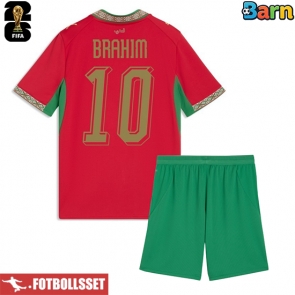 Marocko Brahim Diaz #10 Hemmatröja Barn VM 2026 Kortärmad (+ Korta byxor)