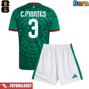 Mexiko Cesar Montes #3 Hemmatröja Barn VM 2026 Kortärmad (+ Korta byxor)