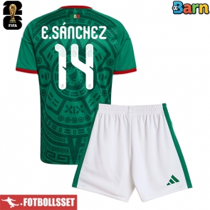 Mexiko Erick Sanchez #14 Hemmatröja Barn VM 2026 Kortärmad (+ Korta byxor)