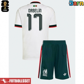 Mexiko Orbelin Pineda #17 Bortatröja Barn VM 2026 Kortärmad (+ Korta byxor)