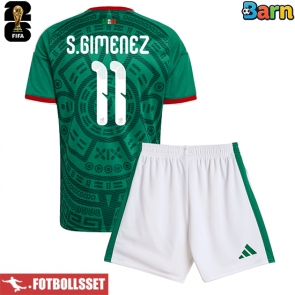 Mexiko Santiago Gimenez #11 Hemmatröja Barn VM 2026 Kortärmad (+ Korta byxor)