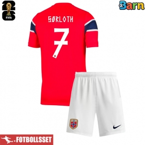Norge Alexander Sorloth #7 Hemmatröja Barn VM 2026 Kortärmad (+ Korta byxor)