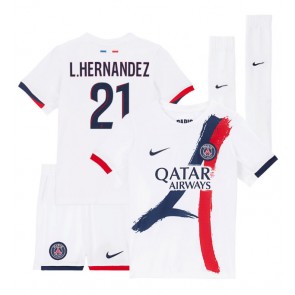 Paris Saint-Germain Lucas Hernandez #21 Bortatröja Barn 2025-26 Kortärmad (+ Korta byxor)