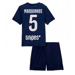 Paris Saint-Germain Marquinhos #5 Hemmatröja Barn 2025-26 Kortärmad (+ Korta byxor)