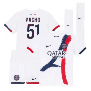 Paris Saint-Germain Willian Pacho #51 Bortatröja Barn 2024-25 Kortärmad (+ Korta byxor)