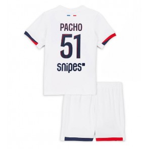 Paris Saint-Germain Willian Pacho #51 Bortatröja Barn 2025-26 Kortärmad (+ Korta byxor)