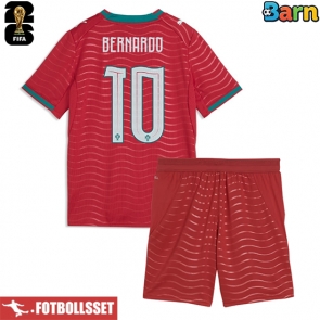Portugal Bernardo Silva #10 Hemmatröja Barn VM 2026 Kortärmad (+ Korta byxor)