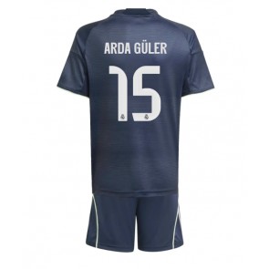 Real Madrid Arda Guler #15 Bortatröja Barn 2025-26 Kortärmad (+ Korta byxor)