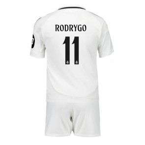 Real Madrid Rodrygo Goes #11 Hemmatröja Barn 2024-25 Kortärmad (+ Korta byxor)